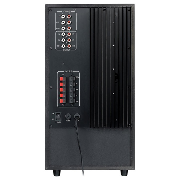 Genius głośniki SW HF 5.1 6000 v2 5.1 200W brązowo czarny zdalne sterowanie kino domowe 35 mm jack 40Hz20kHz - obrazek 3