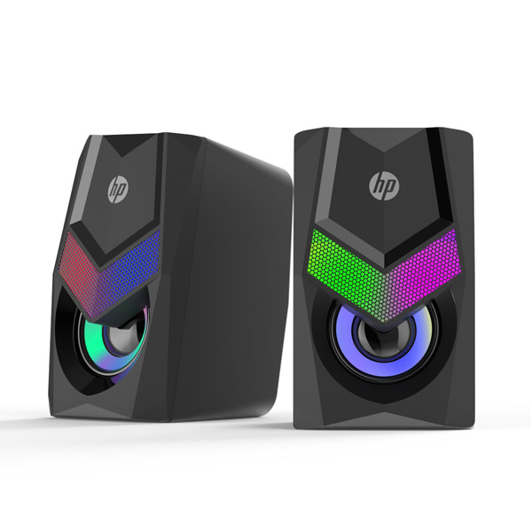 HP głośniki DHS 6000 2.0 6W czarny regulacja głośności stołowy 35 mm jack USB podświetlane 160Hz 20KHz - obrazek 2