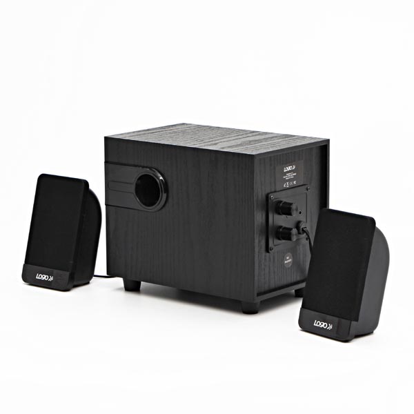 Logo głośniki SPZ3 2.1 8W czarne regulacja głośności drewniane - obrazek 2