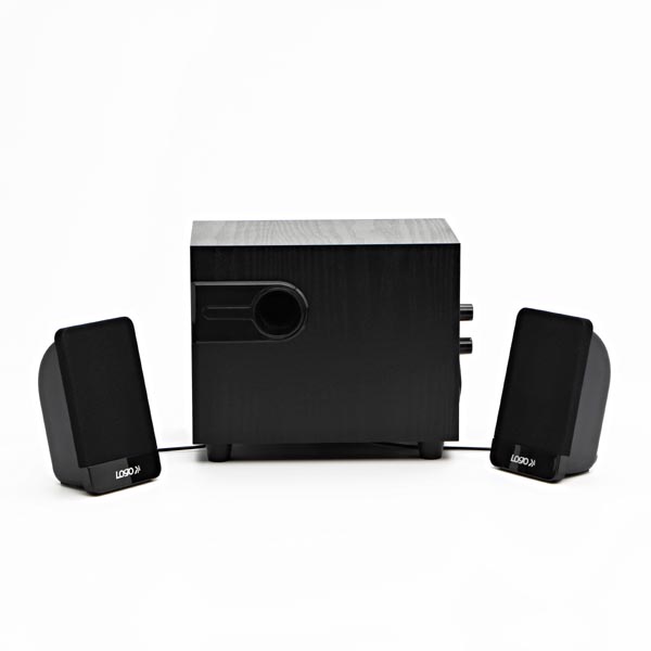 Logo głośniki SPZ3 2.1 8W czarne regulacja głośności drewniane - obrazek 4