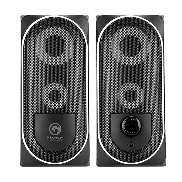 Marvo głośniki SG 266BT 2.0 6W czarne regulacja głośności do gry 35 mm jack USB 200Hz 16kHz - obrazek 3
