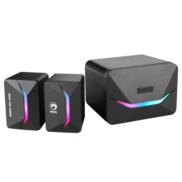 Marvo głośniki SG 235 2.1 11W czarne kontroler do gry 35 mm jack USB 150Hz 20KHz podświetlane - obrazek 2