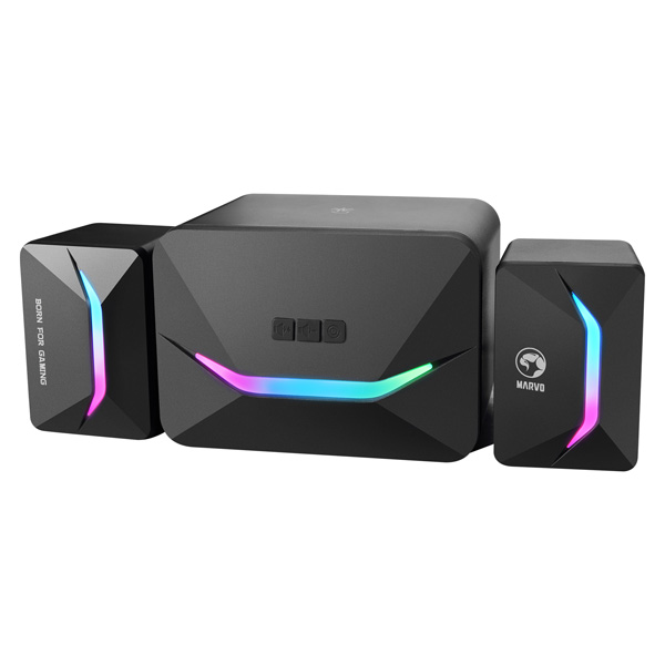 Marvo głośniki SG 235 2.1 11W czarne kontroler do gry 35 mm jack USB 150Hz 20KHz podświetlane - obrazek 3