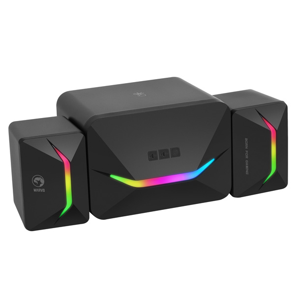Marvo głośniki SG 235 2.1 11W czarne kontroler do gry 35 mm jack USB 150Hz 20KHz podświetlane - obrazek 4
