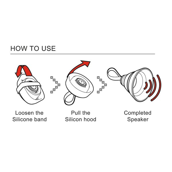 YZSY Głośnik bluetooth SALI 1.0 3W zielony regulacja głośności składany wodoodporny - obrazek 4