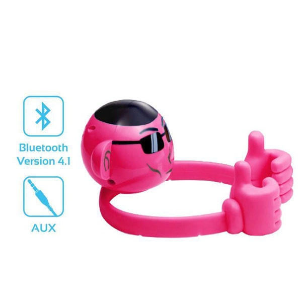 Promate Głośnik bluetooth Ape Li Ion 1.0 3W rożowy dla dzieci uchwyt na telefon - obrazek 3