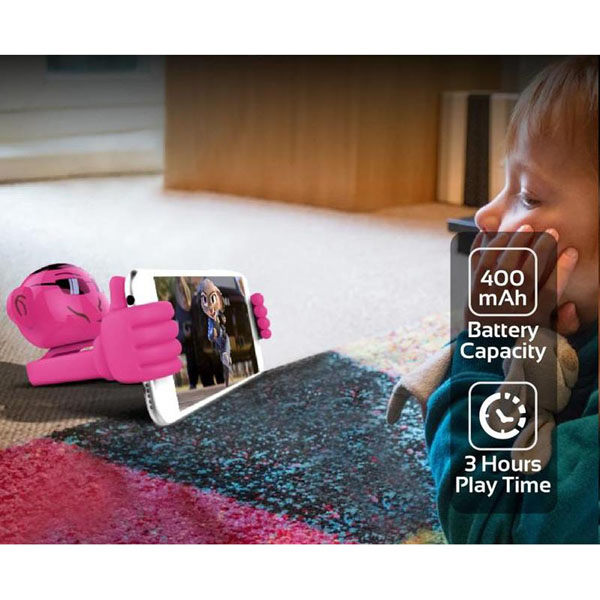 Promate Głośnik bluetooth Ape Li Ion 1.0 3W rożowy dla dzieci uchwyt na telefon - obrazek 6