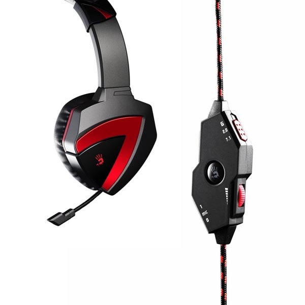 A4Tech G501 słuchawki z mikrofonem regulacja głośności czarna 7.1 virtual słuchawki USB - obrazek 2