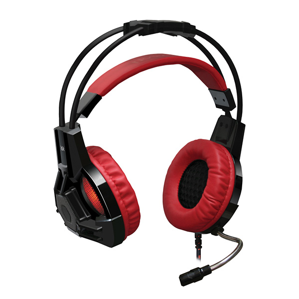 Defender Lester Gaming Headset słuchawki z mikrofonem regulacja głośności czarno czerwona 2.0 50 mm przetworniki typ 2x 3.5