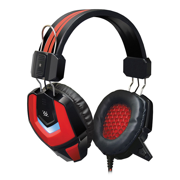 Defender Ridley Gaming Headset słuchawki z mikrofonem regulacja głośności czarno czerwona 2.0 50 mm przetworniki typ 2x 3.5