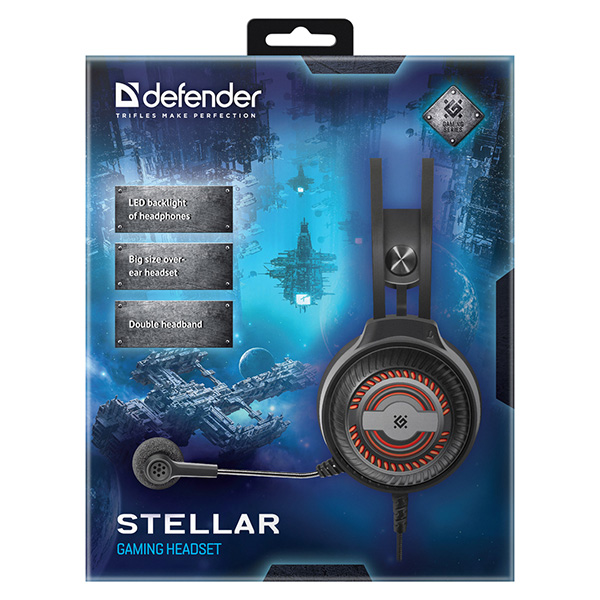 Defender Stellar Gaming Headset słuchawki z mikrofonem regulacja głośności czarna 2.0 50 mm przetworniki typ 2x 3.5 mm jack - obrazek 5