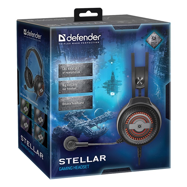Defender Stellar Gaming Headset słuchawki z mikrofonem regulacja głośności czarna 2.0 50 mm przetworniki typ 2x 3.5 mm jack - obrazek 6