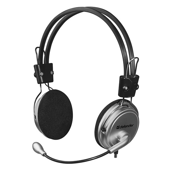 Defender Aura 120 słuchawki z mikrofonem regulacja głośności czarno szara 2.0 2x 3.5 mm jack - obrazek 2