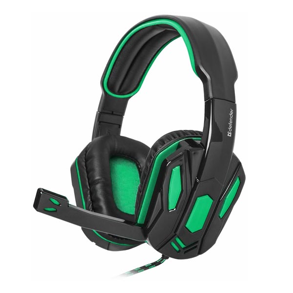 Defender Warhead G 275 słuchawki z mikrofonem regulacja głośności czarno zielona słuchawki 2x 3.5 mm jack