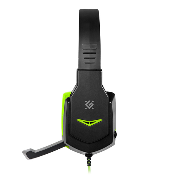Defender Warhead G 320 Gaming Headset słuchawki z mikrofonem regulacja głośności czarno zielona 2.0 2x 3.5 mm jack - obrazek 3