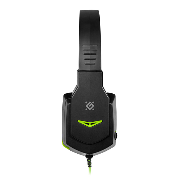 Defender Warhead G 320 Gaming Headset słuchawki z mikrofonem regulacja głośności czarno zielona 2.0 2x 3.5 mm jack - obrazek 4