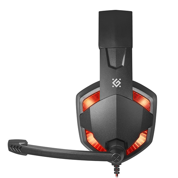 Defender Warhead G 370 Gaming Headset słuchawki z mikrofonem regulacja głośności czarno czerwona 2.0 2x 3.5 mm jack + USB - obrazek 2