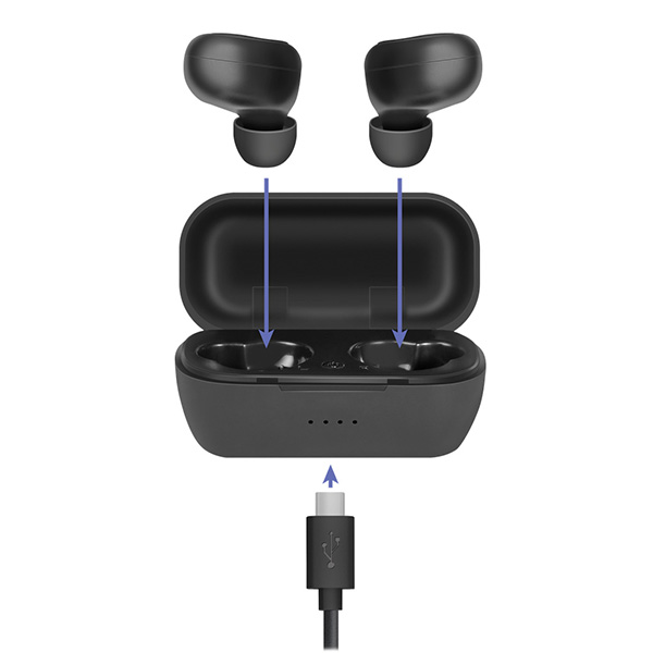 Defender Twins 638 słuchawki z mikrofonem bez regulacji głośności na przewodzie czarna douszne BT 5.0 TWS etui z ładowarką - obrazek 2