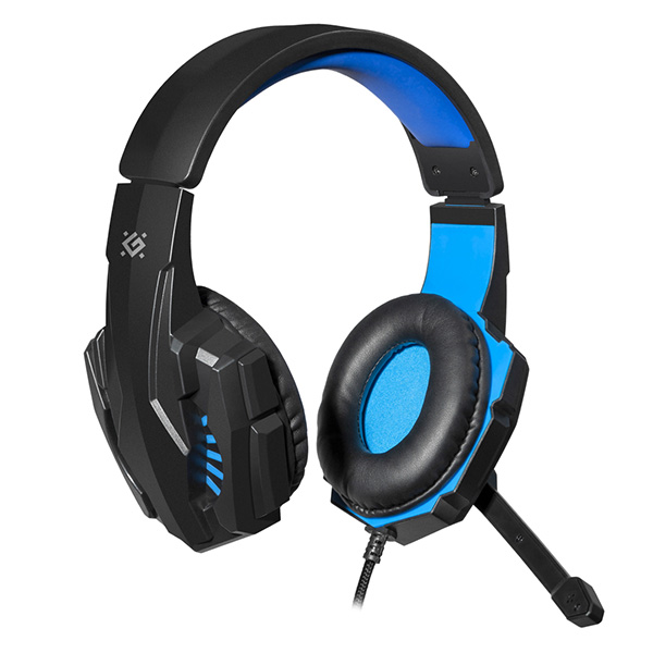 Defender Warhead G 390 Gaming Headset słuchawki z mikrofonem regulacja głośności czarno niebieski 2.0 40 mm przetworniki typ - obrazek 2