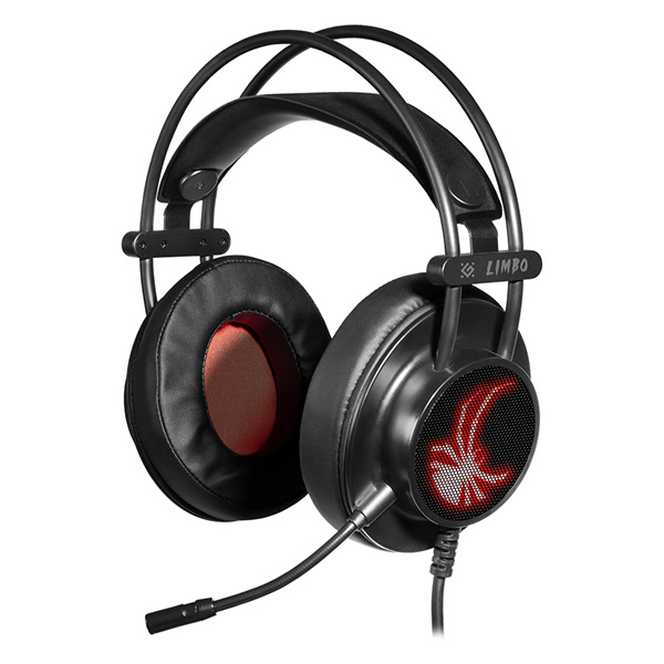Defender Limbo Gaming Headset słuchawki z mikrofonem regulacja głośności czarna 7.1 virtual 50 mm przetworniki typ USB