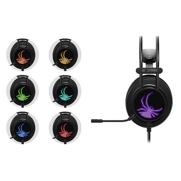 Defender Limbo Gaming Headset słuchawki z mikrofonem regulacja głośności czarna 7.1 virtual 50 mm przetworniki typ USB - obrazek 4