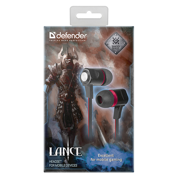 Defender Lance słuchawki z mikrofonem regulacja głośności czarna 2.0 douszne 3.5 mm jack - obrazek 2