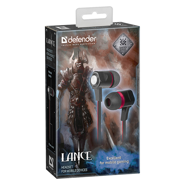 Defender Lance słuchawki z mikrofonem regulacja głośności czarna 2.0 douszne 3.5 mm jack - obrazek 3