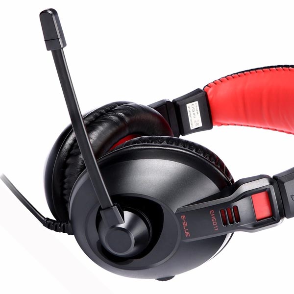 E blue Conqueror I. słuchawki z mikrofonem regulacja głośności czarna 2x 3.5 mm jack - obrazek 4