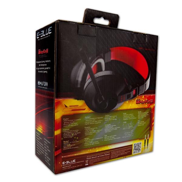 E blue Conqueror I. słuchawki z mikrofonem regulacja głośności czarna 2x 3.5 mm jack - obrazek 8