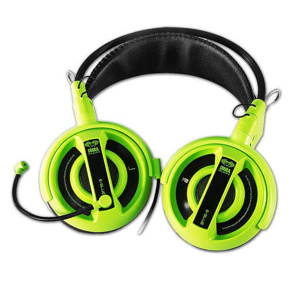 E blue Cobra I Gaming Headset słuchawki z mikrofonem zielona 2x 3.5 mm jack - obrazek 2