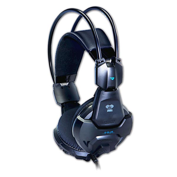 E blue Cobra HS Gaming Headset słuchawki z mikrofonem regulacja głośności czarna 2x 3.5 mm jack - obrazek 2