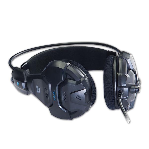 E blue Cobra HS Gaming Headset słuchawki z mikrofonem regulacja głośności czarna 2x 3.5 mm jack - obrazek 3