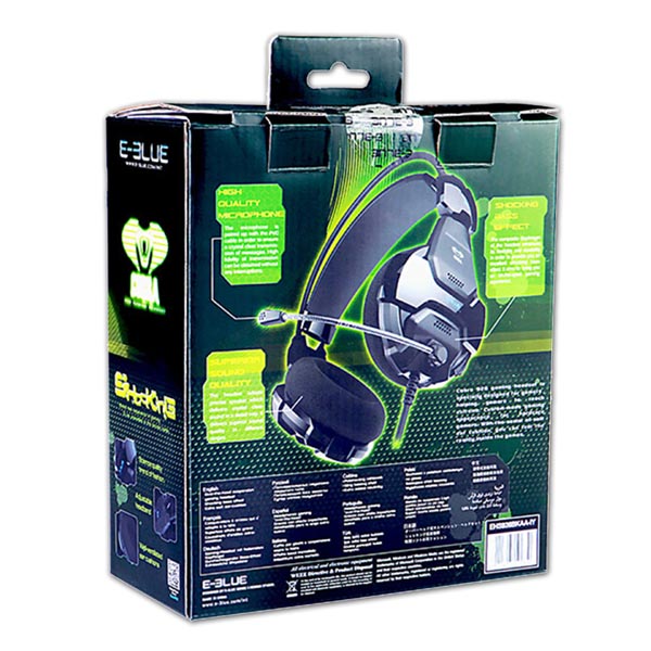 E blue Cobra HS Gaming Headset słuchawki z mikrofonem regulacja głośności czarna 2x 3.5 mm jack - obrazek 6