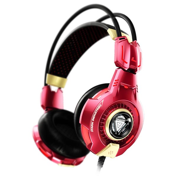 E blue IRON MAN EHS903 Gaming Headset słuchawki z mikrofonem czerwona uszkodzone opakowanie 3.5 mm jack + USB - obrazek 2