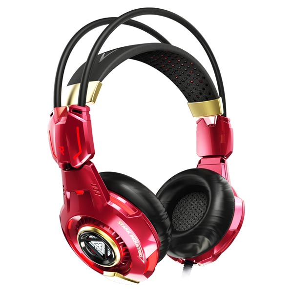 E blue IRON MAN EHS903 Gaming Headset słuchawki z mikrofonem czerwona uszkodzone opakowanie 3.5 mm jack + USB - obrazek 3