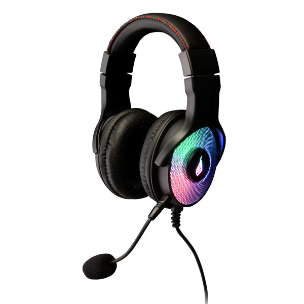 Surefire Harrier 360 słuchawki z odłączanym mikrofonem regulacja głośności czarna 7.1 surround sound Virtual USB