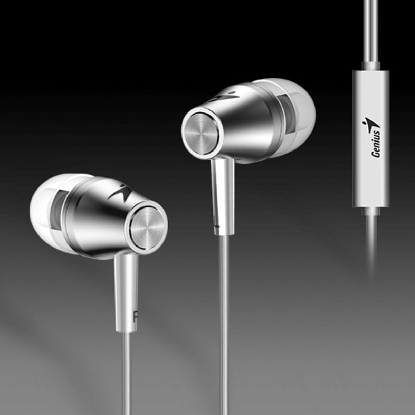 Genius HS M360 słuchawki bez regulacji głośności na przewodzie srebrne douszne typ 3.5 mm jack - obrazek 3