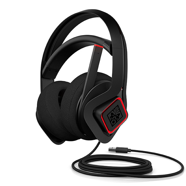 HP Mindframe Prime OMEN słuchawki z mikrofonem regulacja głośności czarna 7.1 virtual technologia pasywnego chłodzenia do