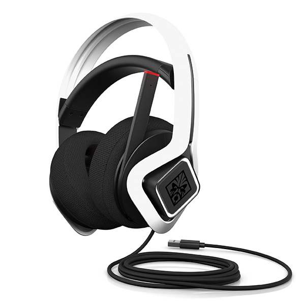 HP Mindframe Prime OMEN słuchawki z mikrofonem regulacja głośności biała 7.1 virtual technologia pasywnego chłodzenia do g