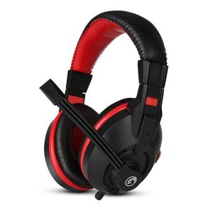 Marvo H8321P słuchawki z mikrofonem regulacja głośności czarna 2 x 3.5 mm Jack