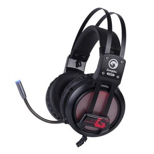 Marvo HG9028 słuchawki z mikrofonem regulacja głośności czarna 7.1 surround virtual podświetlona typ USB