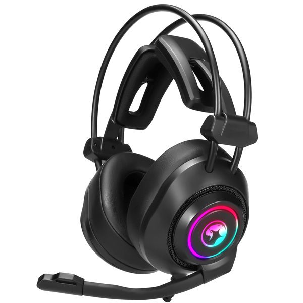 Marvo HG9056 słuchawki z mikrofonem regulacja głośności czarna do gry podświetlenie 7.1 Virtual typ