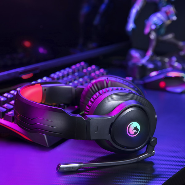 Marvo HG8958 słuchawki z mikrofonem regulacja głośności czarna do gry 3.5 mm jack + rozdvojka + USB - obrazek 9