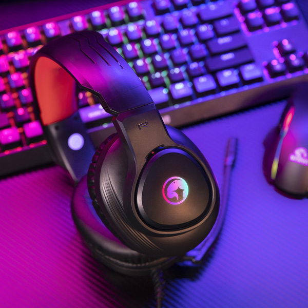 Marvo HG8958 słuchawki z mikrofonem regulacja głośności czarna do gry 3.5 mm jack + rozdvojka + USB - obrazek 10