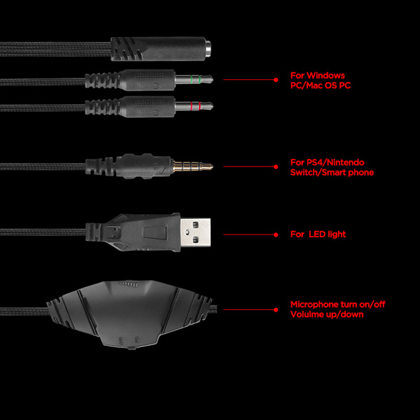 Marvo HG8960 słuchawki z mikrofonem regulacja głośności czarna 2.0 do gry - obrazek 8