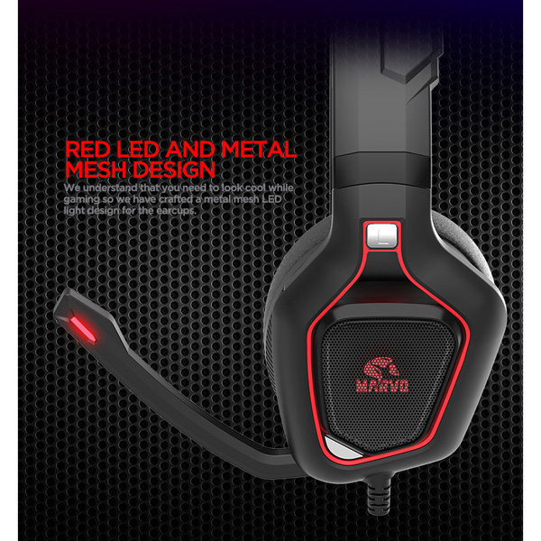Marvo HG8960 słuchawki z mikrofonem regulacja głośności czarna 2.0 do gry - obrazek 10