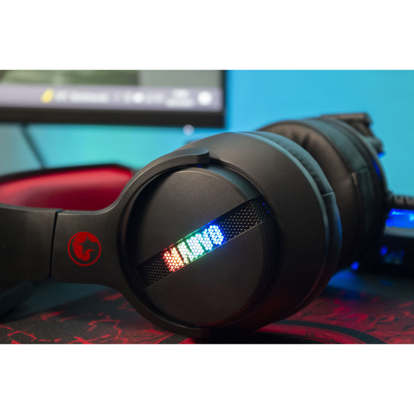 Marvo HG9065 słuchawki z mikrofonem regulacja głośności czarna 7.1 virtual do gry - obrazek 14