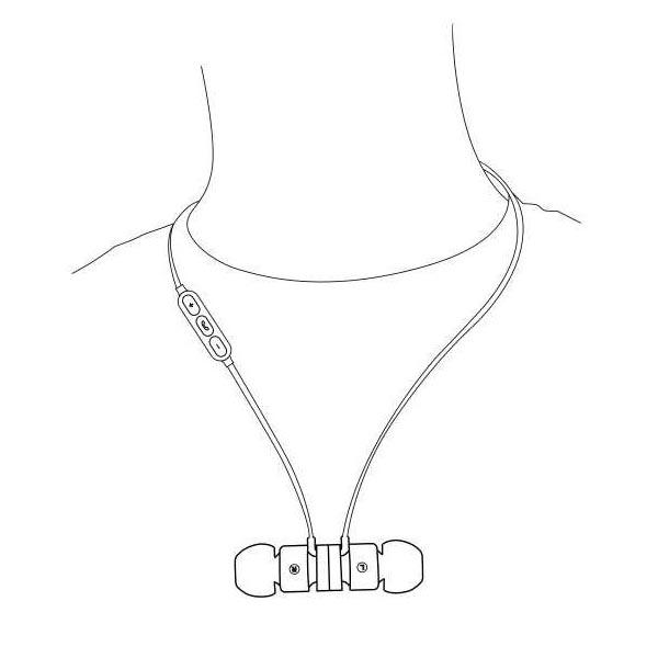 W2 Bezprzewodowe słuchawki bluetooth regulacja głośności biało złota sportowe z magnetycznym uchwytem typ bluetooth - obrazek 2