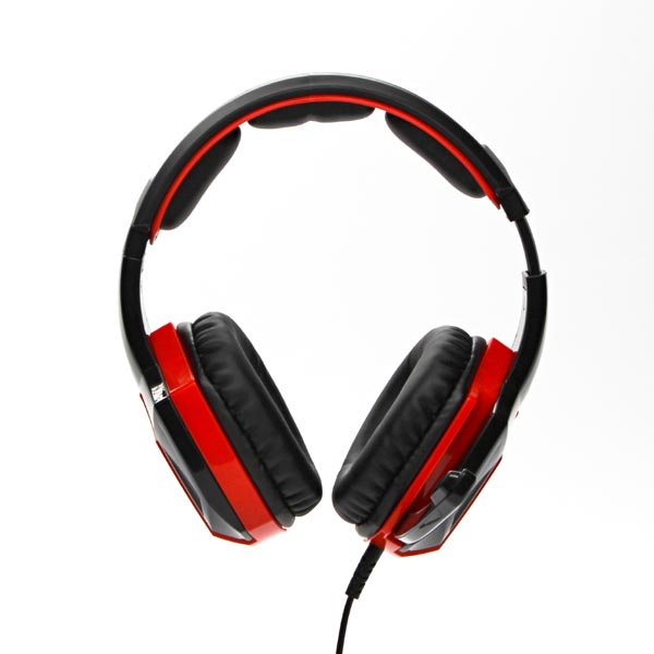 Red Fighter H2 Gaming Headset słuchawki z mikrofonem regulacja głośności czarno czerwona 2x 3.5 mm jack - obrazek 2