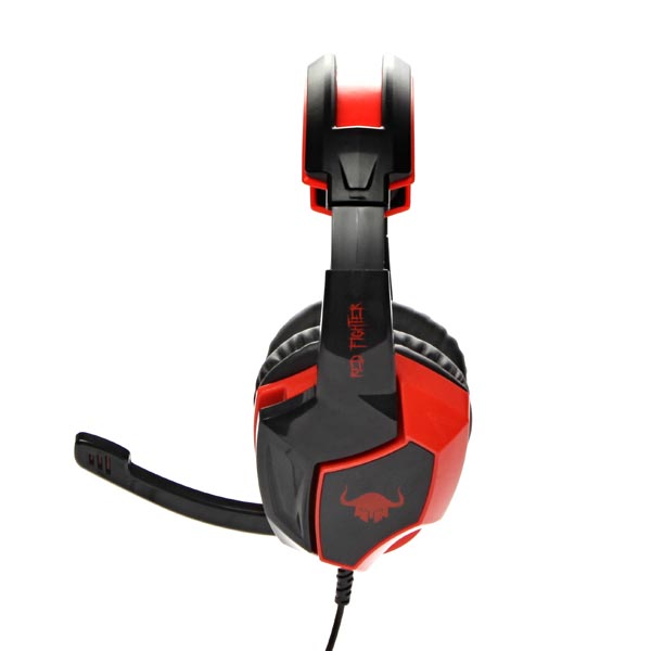 Red Fighter H2 Gaming Headset słuchawki z mikrofonem regulacja głośności czarno czerwona 2x 3.5 mm jack - obrazek 4